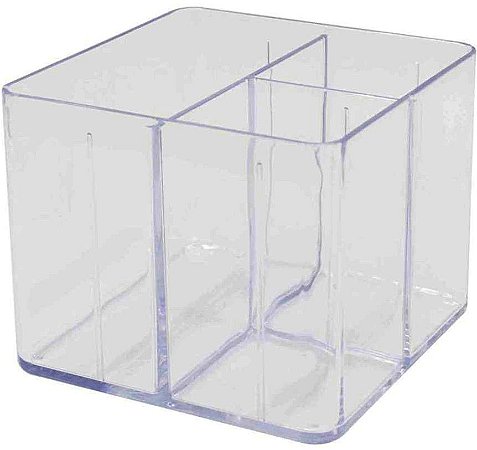 Porta objetos c/3 divisórias - cristal - Dello