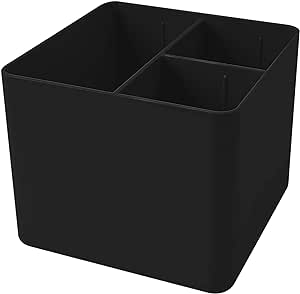 Porta objetos c/3 divisórias - em acrílico - preto - Dello