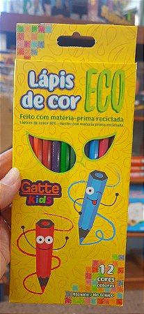 Lápis de cor - Eco - 12 cores - Gatte Kids