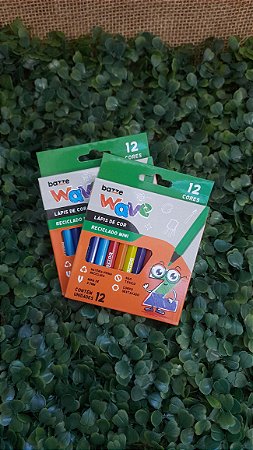 Lápis de cor mini - Wave - 12 cores - Bazze