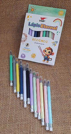 Lápis de cor Eternal com borracha -  12 cores - VMP