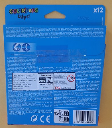 Caneta hidrocor 10 cores + 2 apagáveis - Color'Peps - Maped