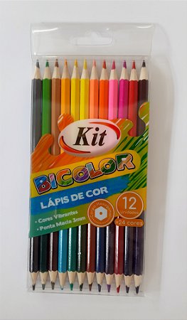 Lápis de cor Bicolor - 12 /24 cores - KIT