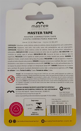 Fita corretiva 5mm x 12m - Master