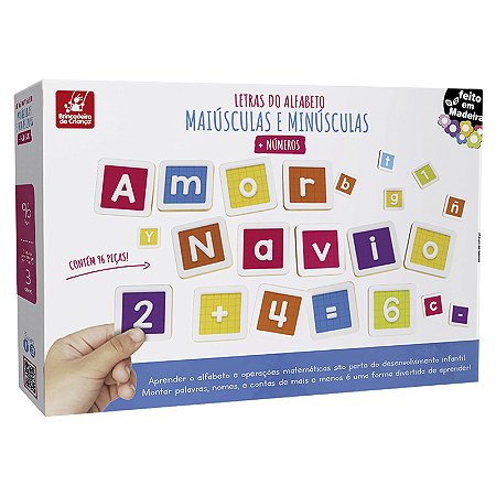 Letras do Alfabeto Máiúsculas e minúsculas + Números - Brincadeira de Criança