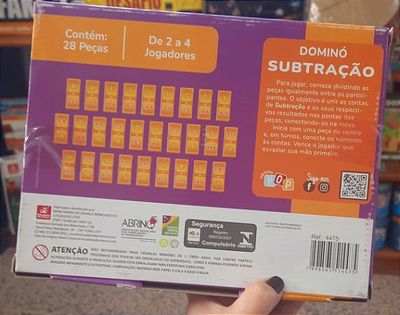 Dominó Subtração - Coleção POP - Brincadeira de Criança