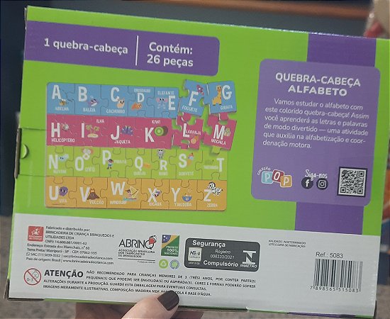 Quebra-cabeça Alfabeto - Coleção POP - Brincadeira de Criança