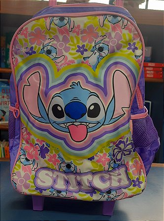 Mochila Stitch com rodinhas (verde) - Luxcel