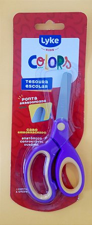 Tesoura escolar ponta redonda - cabo emborrachado - Like KIds Colors