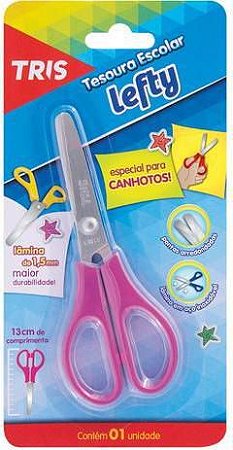 Tesoura escolar Lefty  - 13cm - para canhotos - Tris