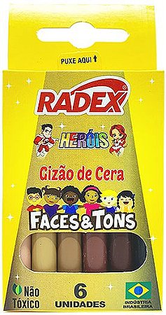 Gizão de cera Faces & Tons 6 cores - Radex