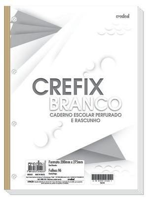 Refil de fichário branco - 96 folhas - 4 furos - 200mmX275mm - Crefix branco - Credeal