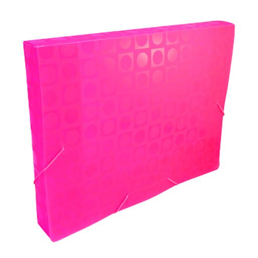 Pasta plástica com aba elástico ofício - lombada de 20mm - rosa pink - DAC