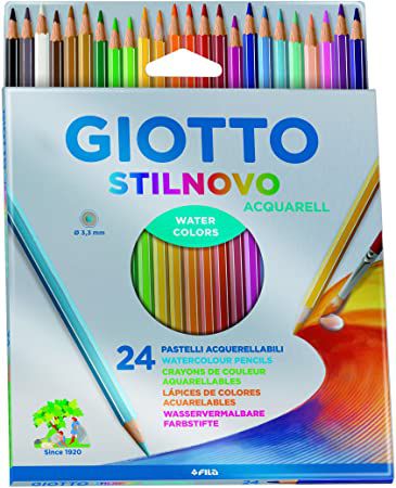 Lápis de Cor Aquarelável - 24 cores - Stilnovo -  Giotto