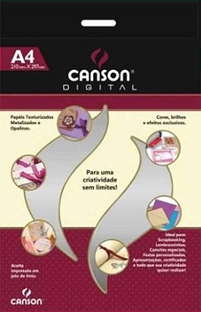 Papel Prata Pérola - 120g/m2 - A4 - pacote com 30 folhas - Canson Digital