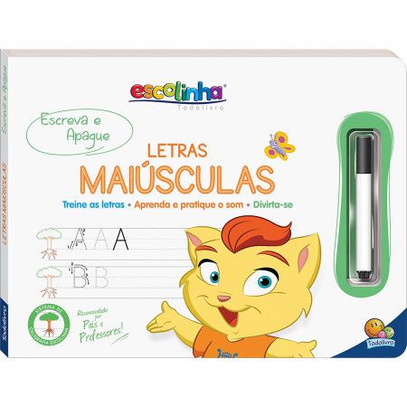 Escreva e Apague - Letras maiúsculas - Escolinha Todolivro - Editora Todolivro