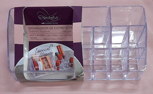 Organizador de Cosméticos - 11 divisórias - acrílico transparente - Dello