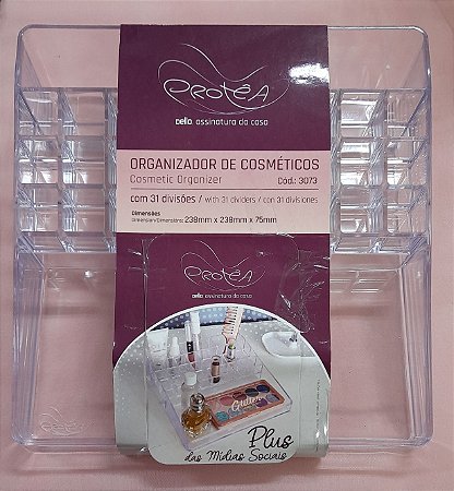Organizador de cosméticos - 31 divisórias - acrílico transparente - Dello