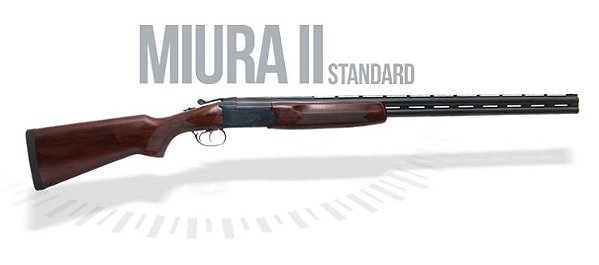 Espingarda Miúra II – Canos Sobrepostos - Bigatilho - Cal 20 (710 ou 508mm) – Cal 28 (710mm) Com Coronha e Telha de Madeira – Acabamento Standard – Oxidado