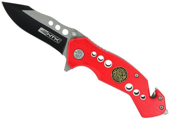 Canivete NTK Tático com design moderno possui corta cinto e quebra-vidros Brook