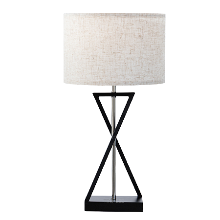 Abajur de Mesa 58cm Corpo Transversal | Cúpula Redonda | Design Moderno