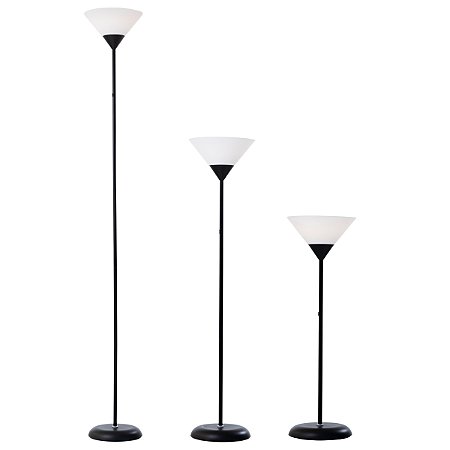 Luminária de Chão Preta Techled E27 com Cúpula Triangular | Pedestal Fixo