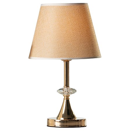 Abajur de Mesa Techled Bege 36,5cm com Cúpula Interruptor On/Off Bivolt 127/220V