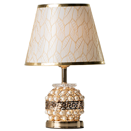 Abajur de Mesa Techled Gold Pérola 38cm Corpo Iluminado com Interruptor Bivolt 127/220V