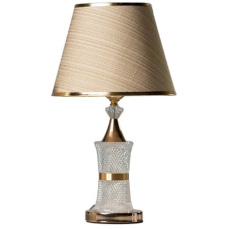 Abajur de Mesa Techled Gold 48,5cm Corpo Iluminado com Base Iluminada e Interruptor Bivolt 127/220V para Quarto