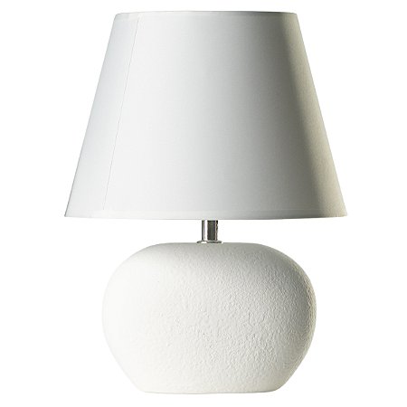 Abajur de Mesa Techled Branco 33,5cm em Cerâmica com Interruptor Bivolt 127/220V para Quarto Casal e Sala