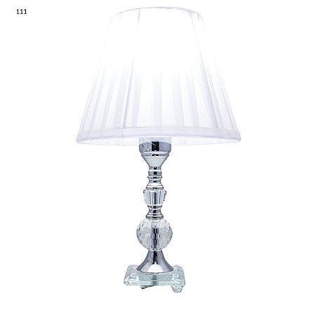 Abajur para Quarto Cabeceira Abajur de Mesa Corpo Cristal Cúpula Voil Base Vidro Decorativo Mini Dubai