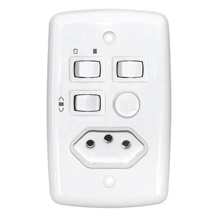 Chave Rima Rotativa Bivolt com Tomada 2 Lâmpadas