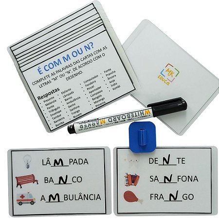 Jogo Pedagógico Complete a palavra - É com M ou N?