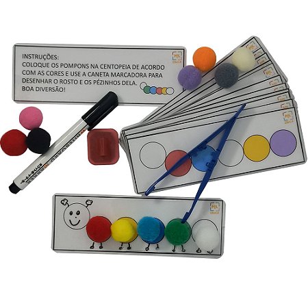 Jogo Pedagógico  Centopeia das cores