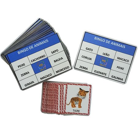 Bingo - Animais - Treino de Leitura