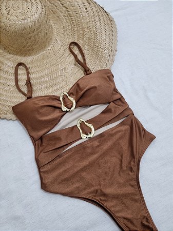Maiô Fivela Caramelo