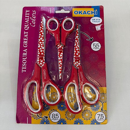 Kit Tesouras Multiuso OK-014 - Okachi Coração