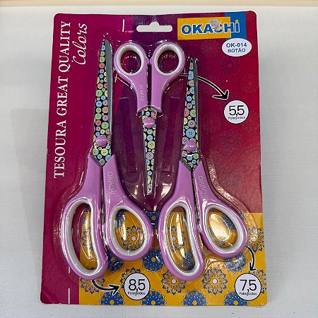 Kit Tesouras Multiuso OK-014 - Okachi Botão