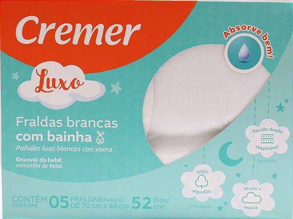 Fralda Cremer Luxo Bainha / Cx 5 Uni.