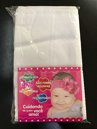 Fralda Estrela Crochet 80X80 Cor Branco