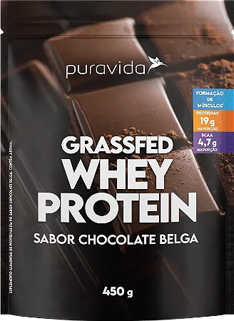 GRASSFED WHEY PROTEIN CHOCOLATE BELGA  900GR PURAVIDA