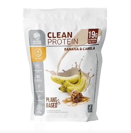 PROTEÍNA VEGANA CLEAN PROTEIN VEGAN 675G BANANA E CANELA - ALQUIMIA DA SAÚDE
