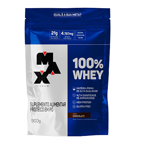 100% WHEY 900G REFIL  CHOCOLATE MAX TITANIUM