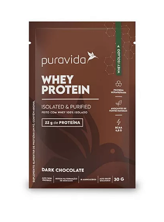 WHEY PROTEIN ISOLADO 30G DARK CHOCOLATE - PURAVIDA