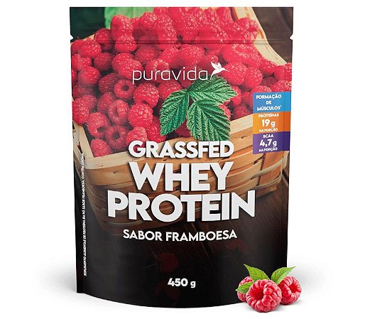 GRASSFED WHEY PROTEIN FRAMBOESA 450G PURAVIDA