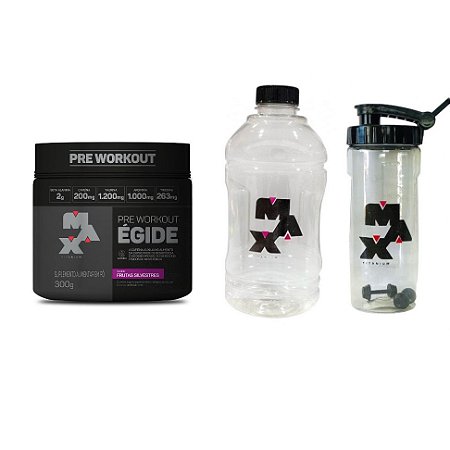 PRE WORKOUT ÉGIDE 300G MAX TITANIUM FRUTAS SILVESTRES + BRINDE (GARRAFA OU GALÃO)