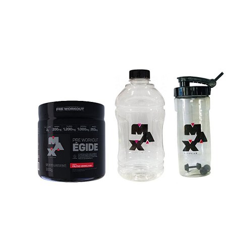 PRE WORKOUT ÉGIDE 300G MAX TITANIUM FRUTAS VERMELHAS + BRINDE (GARRAFA OU GALÃO)