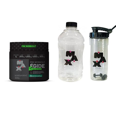 PRE WORKOUT ÉGIDE 300G MAX TITANIUM ABACAXI C/ HORTELÃ + BRINDE (GARRAFA OU GALÃO)