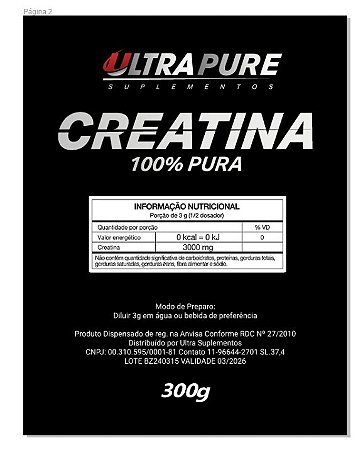 CREATINA PURA 300GR - ULTRAPURE