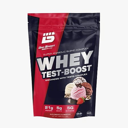 WHEY TEST-BOOST 900G MORANGO + 100GR CREATINA PURA